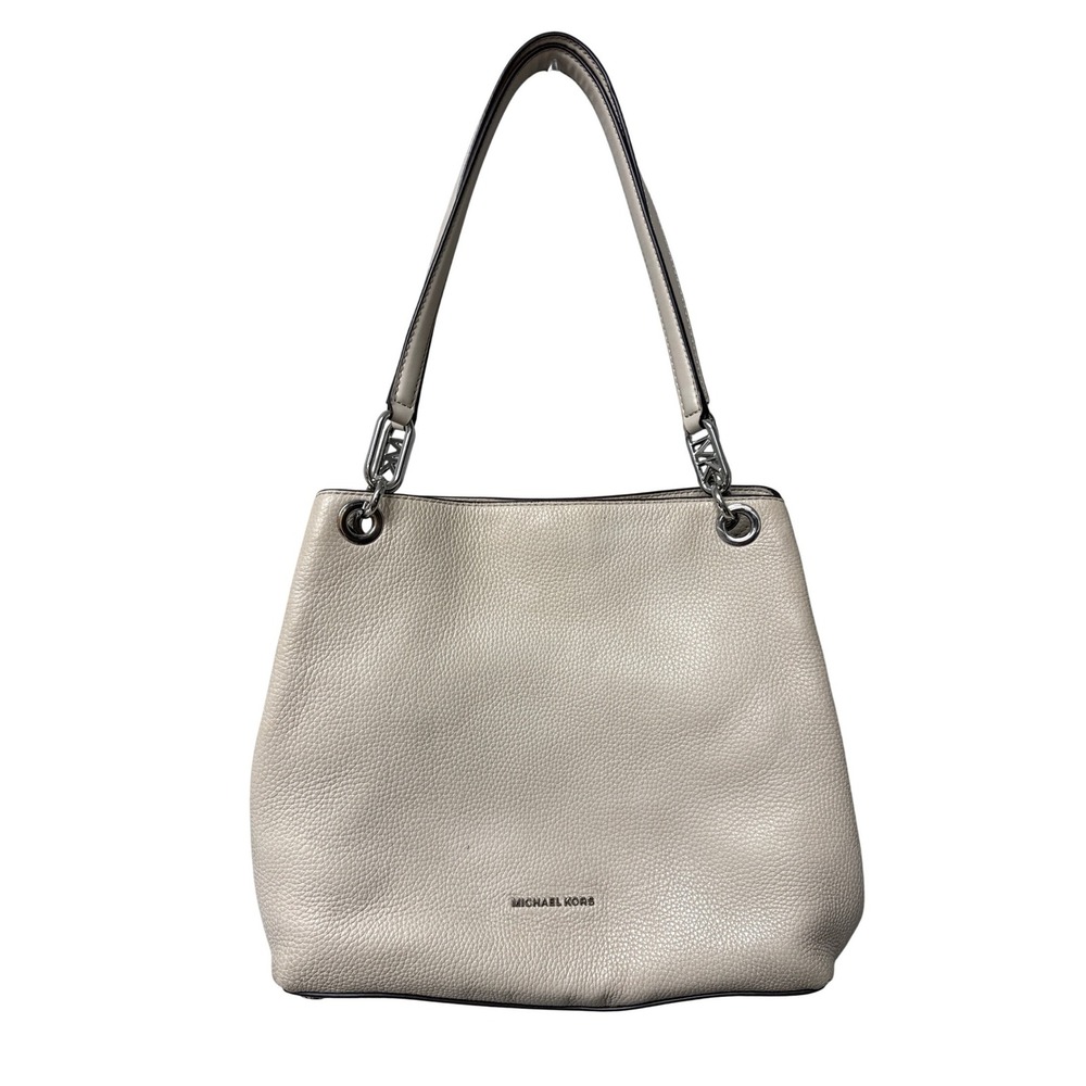 Michael Kors Shoulder Bag Women Medium Cream Pebbled Leather Designer Handbag MK